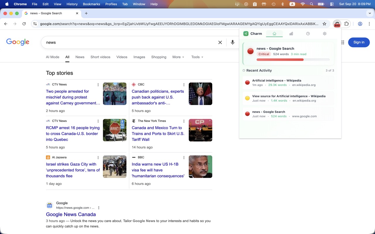 Charm: Your Browser's Wellness Monitor - 截图 4