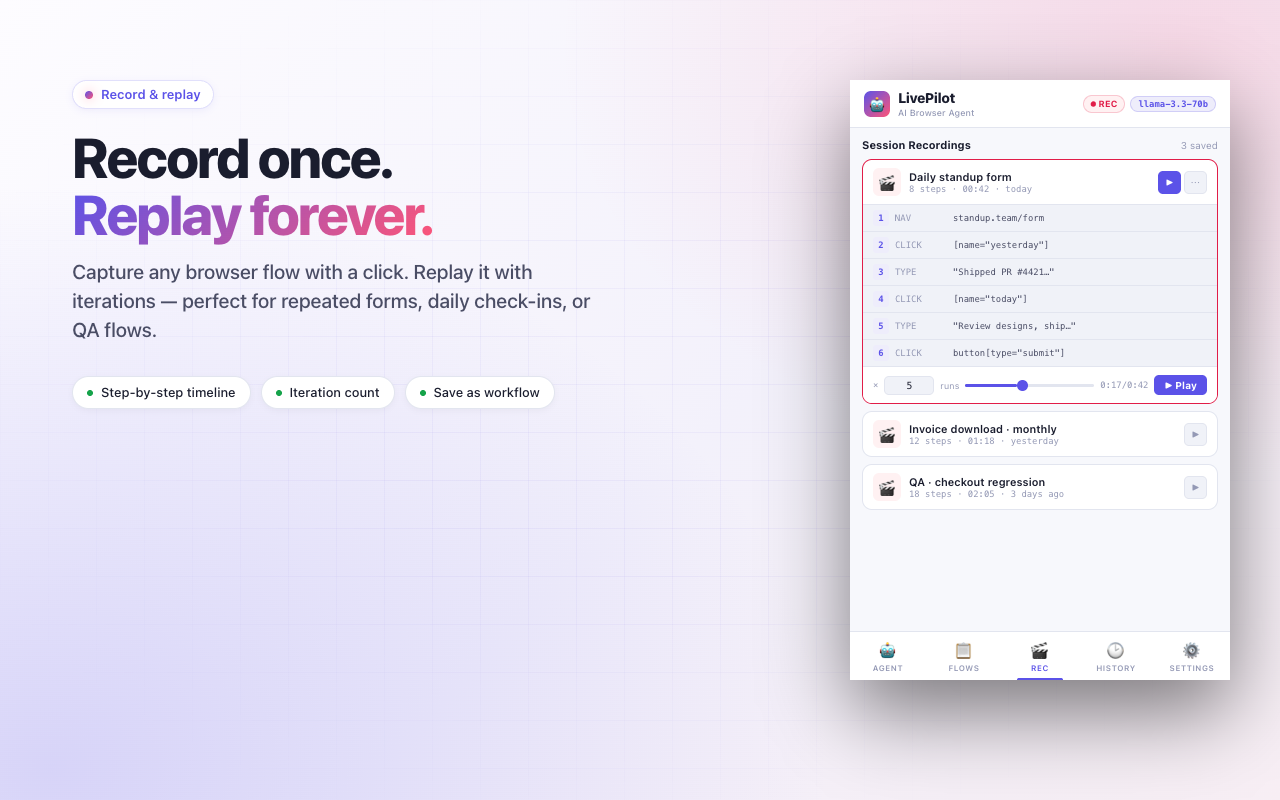 LivePilot — AI Browser Automation & Documentation - 截图 4