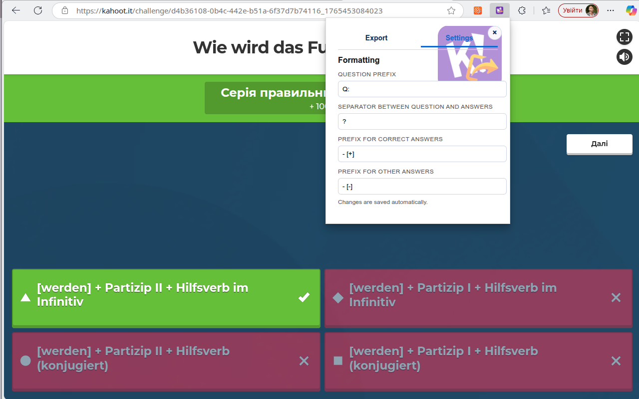 Kahoot Question Exporter - 截图 3