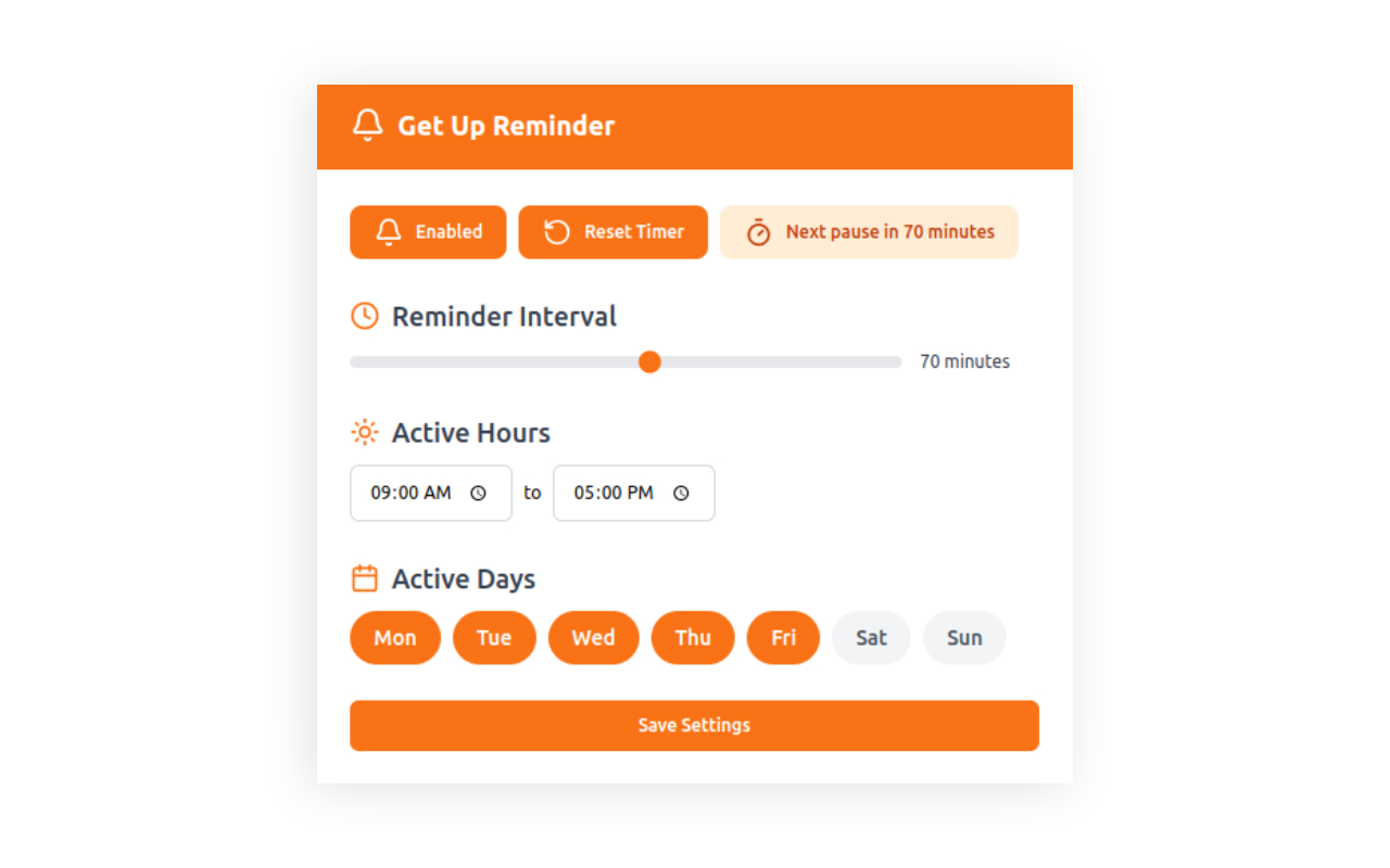 Get Up Reminder – Stay Active, Stay Healthy - 截图 2