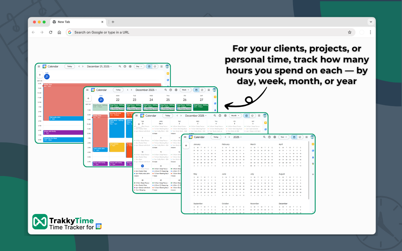 TrakkyTime: Time Tracker for Google Calendar - 截图 2