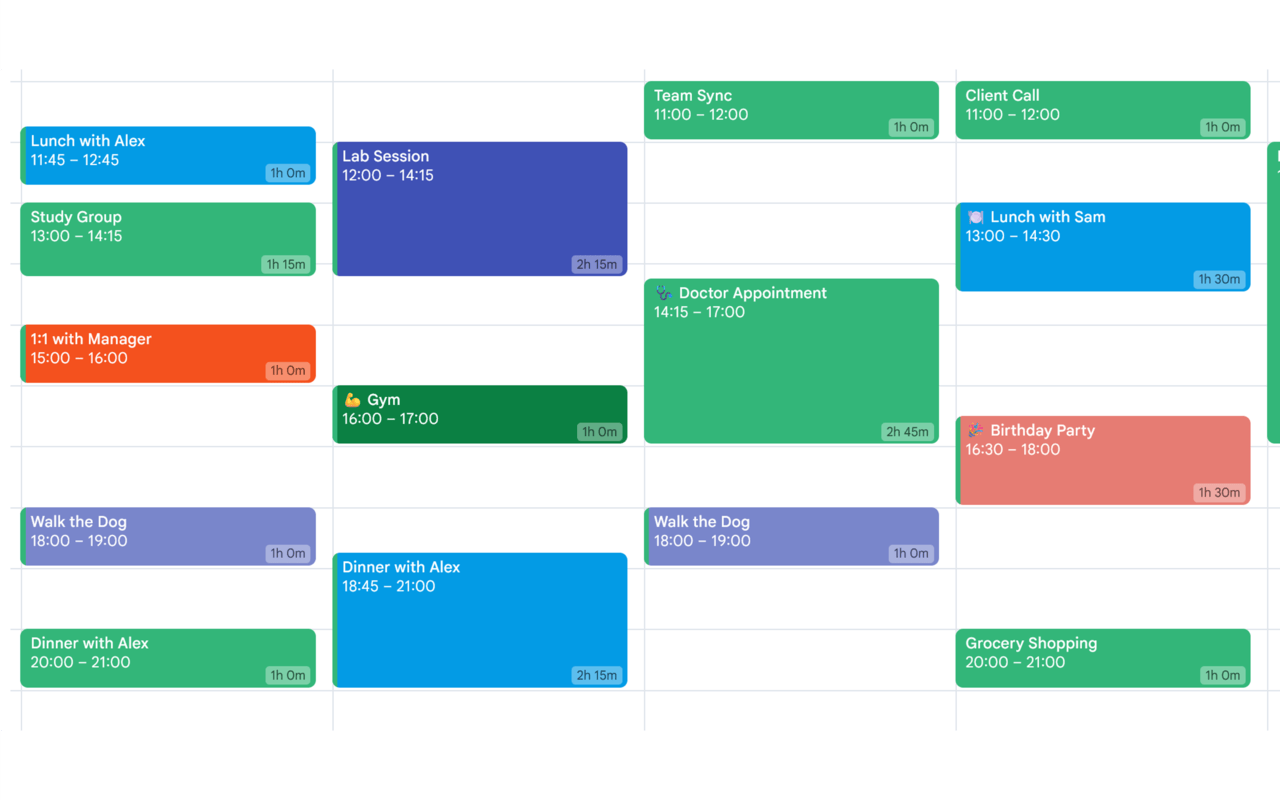 Google Calendar Duplicate & Duration - 截图 2
