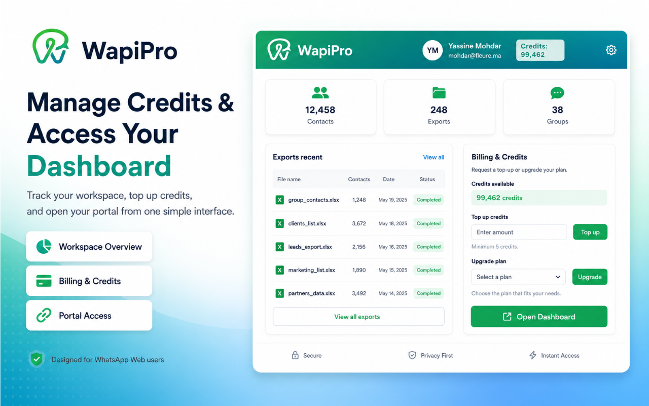 WapiPro — Export WhatsApp Contacts to Excel - 截图 3