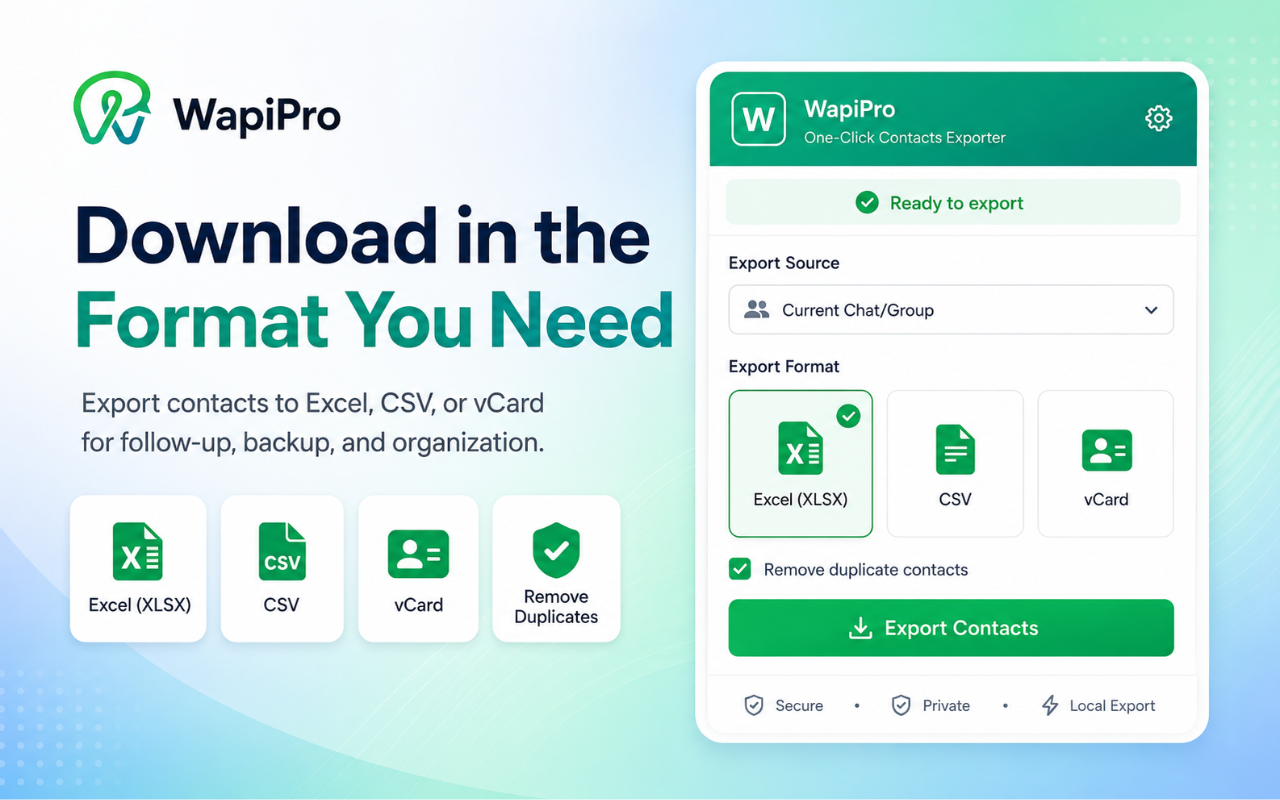 WapiPro — Export WhatsApp Contacts to Excel - 截图 4