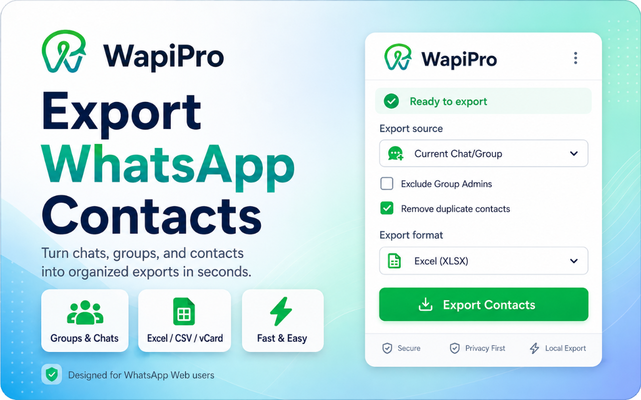 WapiPro — Export WhatsApp Contacts to Excel - 截图 5