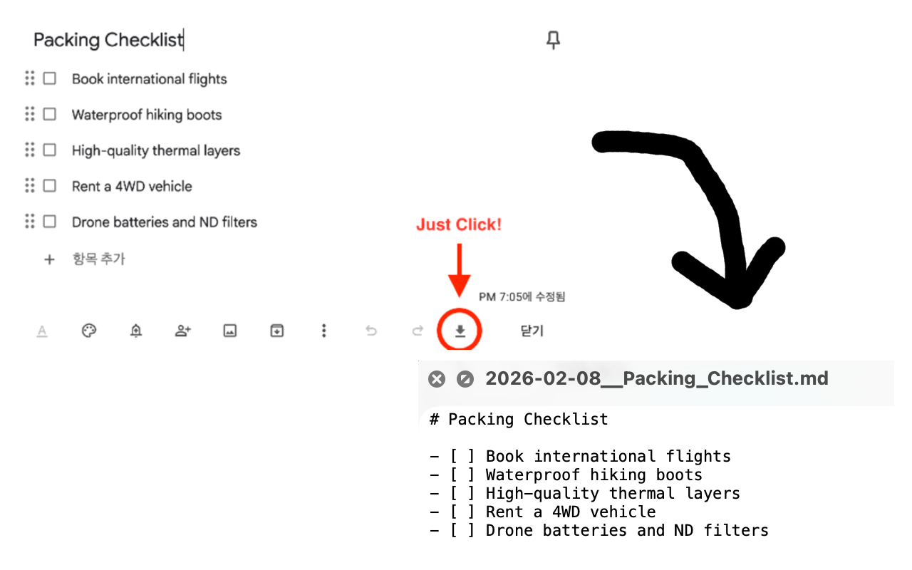 Keep to Markdown Export - 截图 1