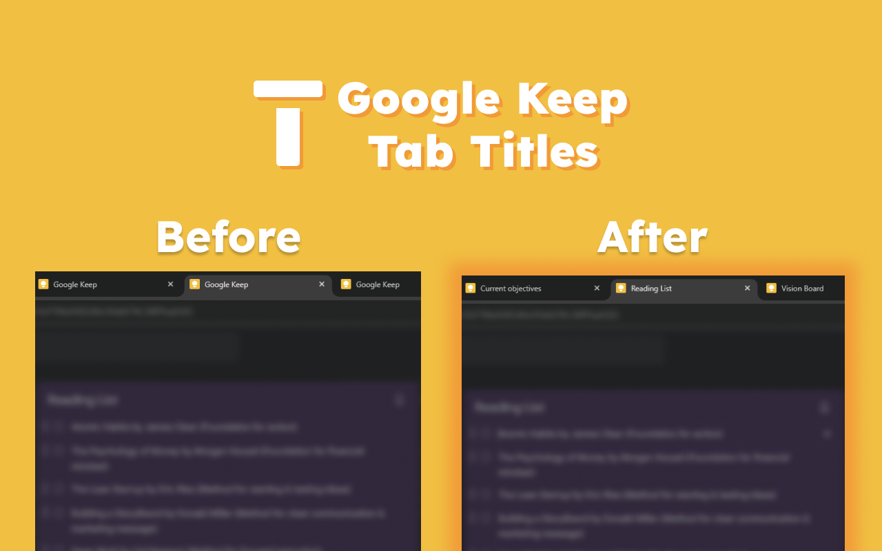 Google Keep Tab Titles - 截图 1