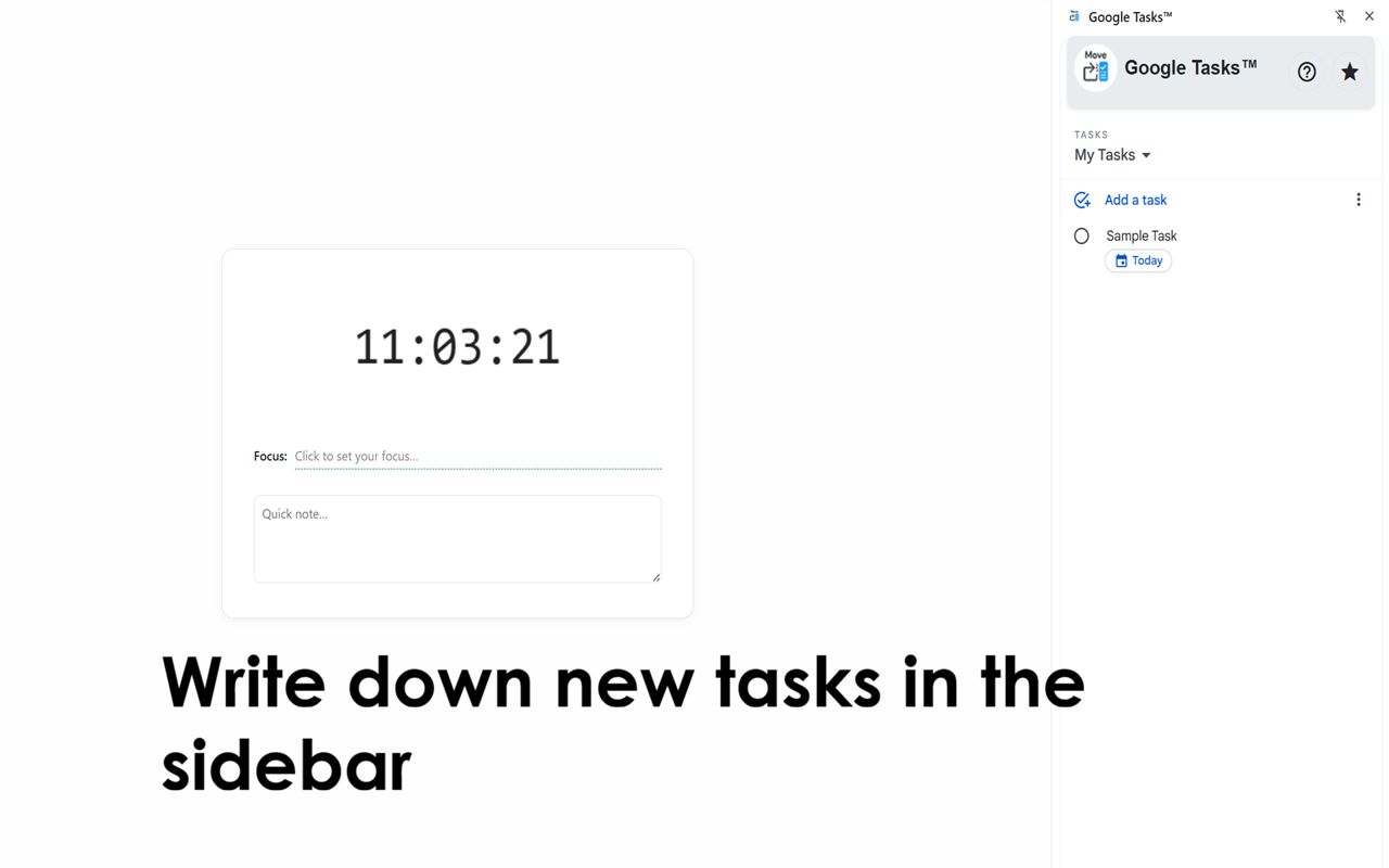 将 Google Tasks™ 移至侧边栏 - 截图 1