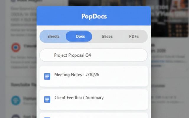 PopDocs: Quick Google Drive File Launcher & Recent Docs - 截图 4