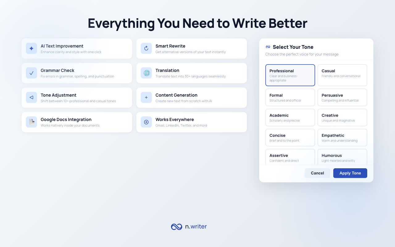 n.writer - AI Writing Assistant - 截图 2