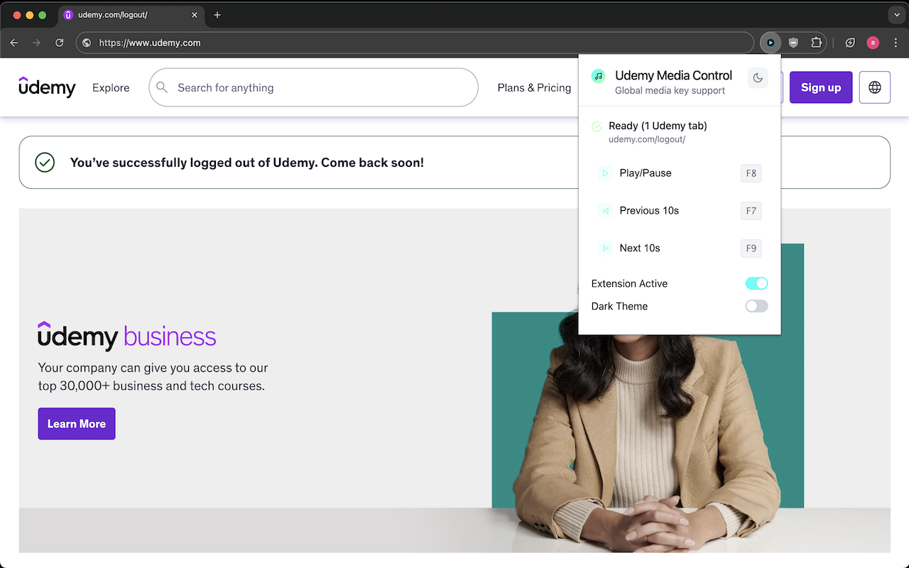 Udemy Media Control - 截图 1