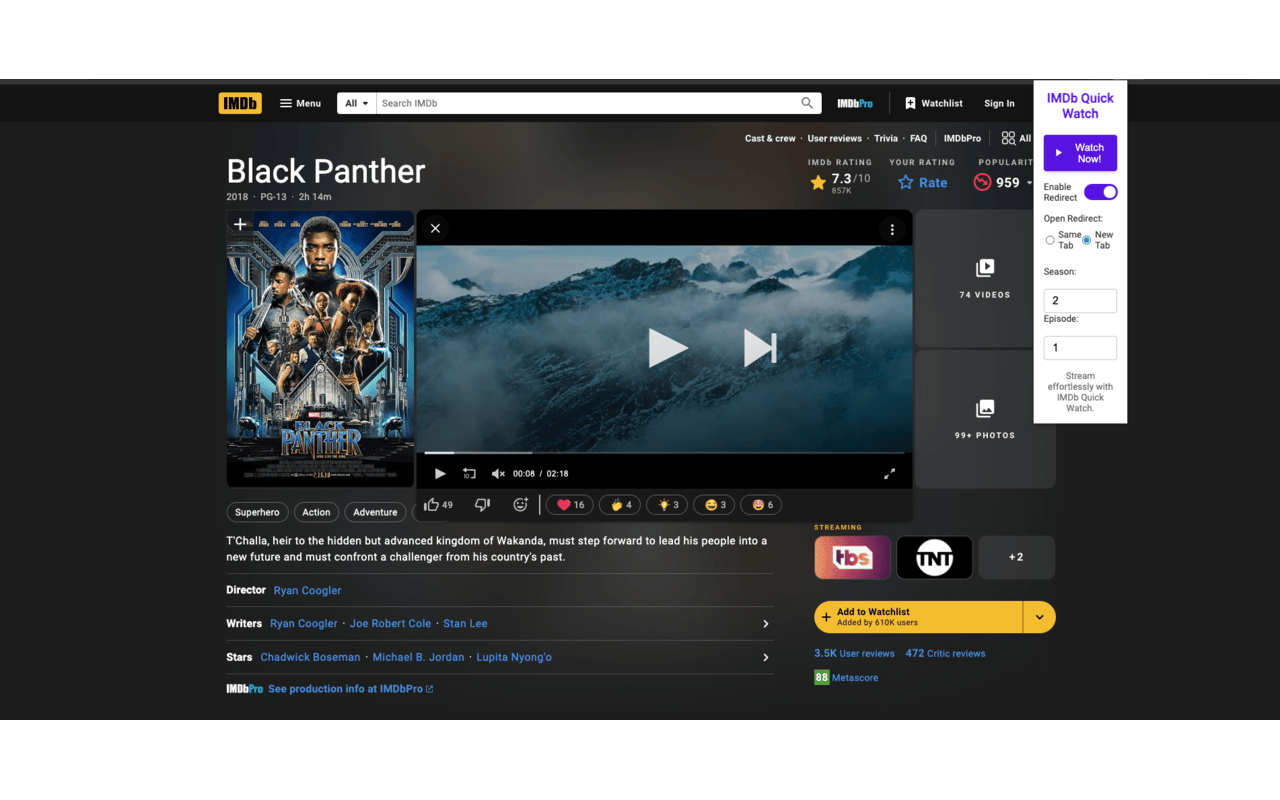 WatchNow: Instant IMDb & TMDB Redirect - 截图 2