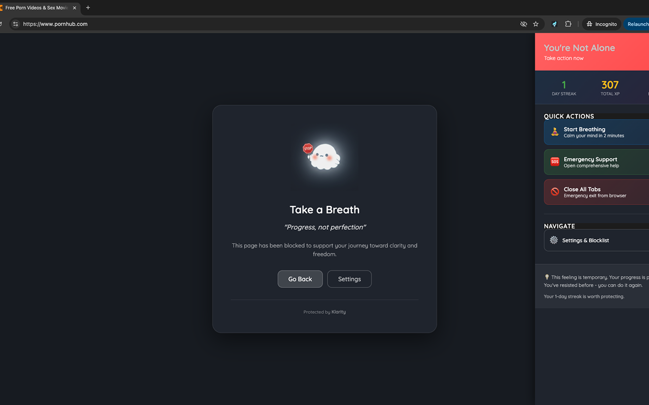 Klarity - Porn Blocker, Quit Porn, Regain Control - 截图 2