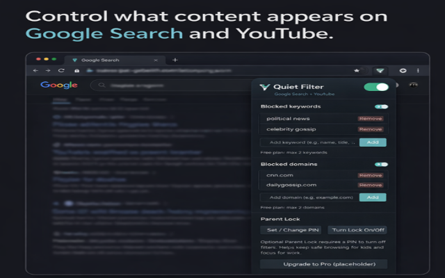 Quiet Filter – Block Porn, Politics & Online Noise - 截图 2