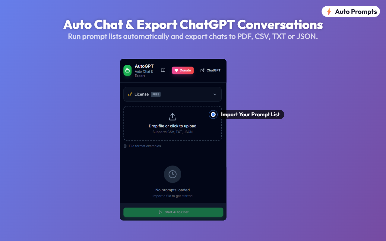 Auto Chat & PDF Export for ChatGPT - 截图 3