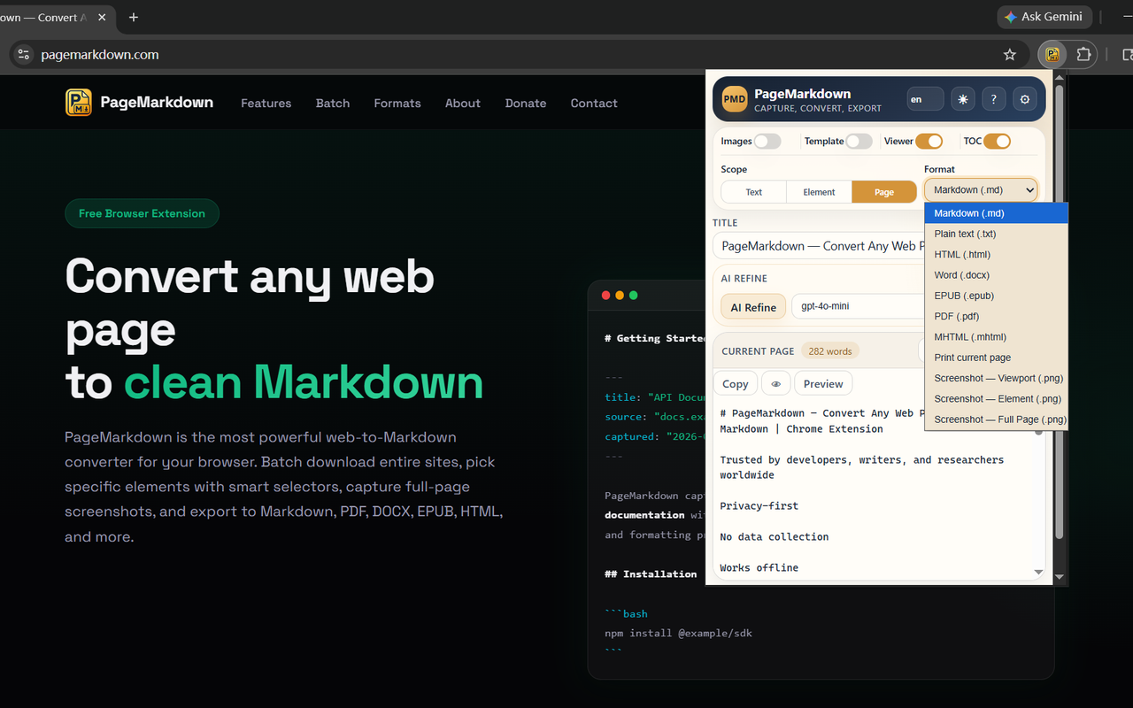 PageMarkdown - Markdown 网页剪辑器 - 截图 2