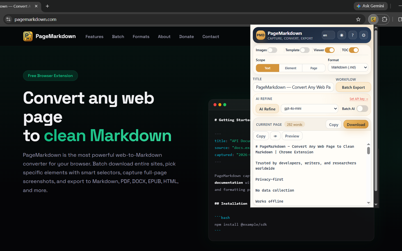 PageMarkdown - Markdown 网页剪辑器 - 截图 3