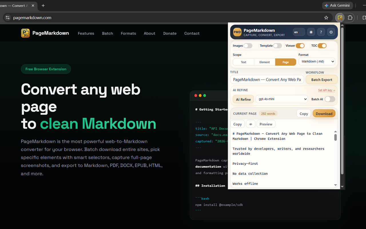PageMarkdown - Markdown 网页剪辑器 - 截图 4