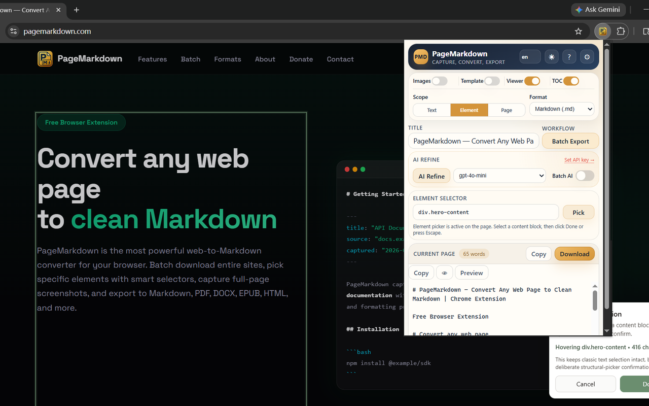 PageMarkdown - Markdown 网页剪辑器 - 截图 5