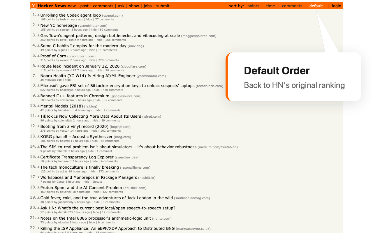 Hacker News Sorted - 截图 3