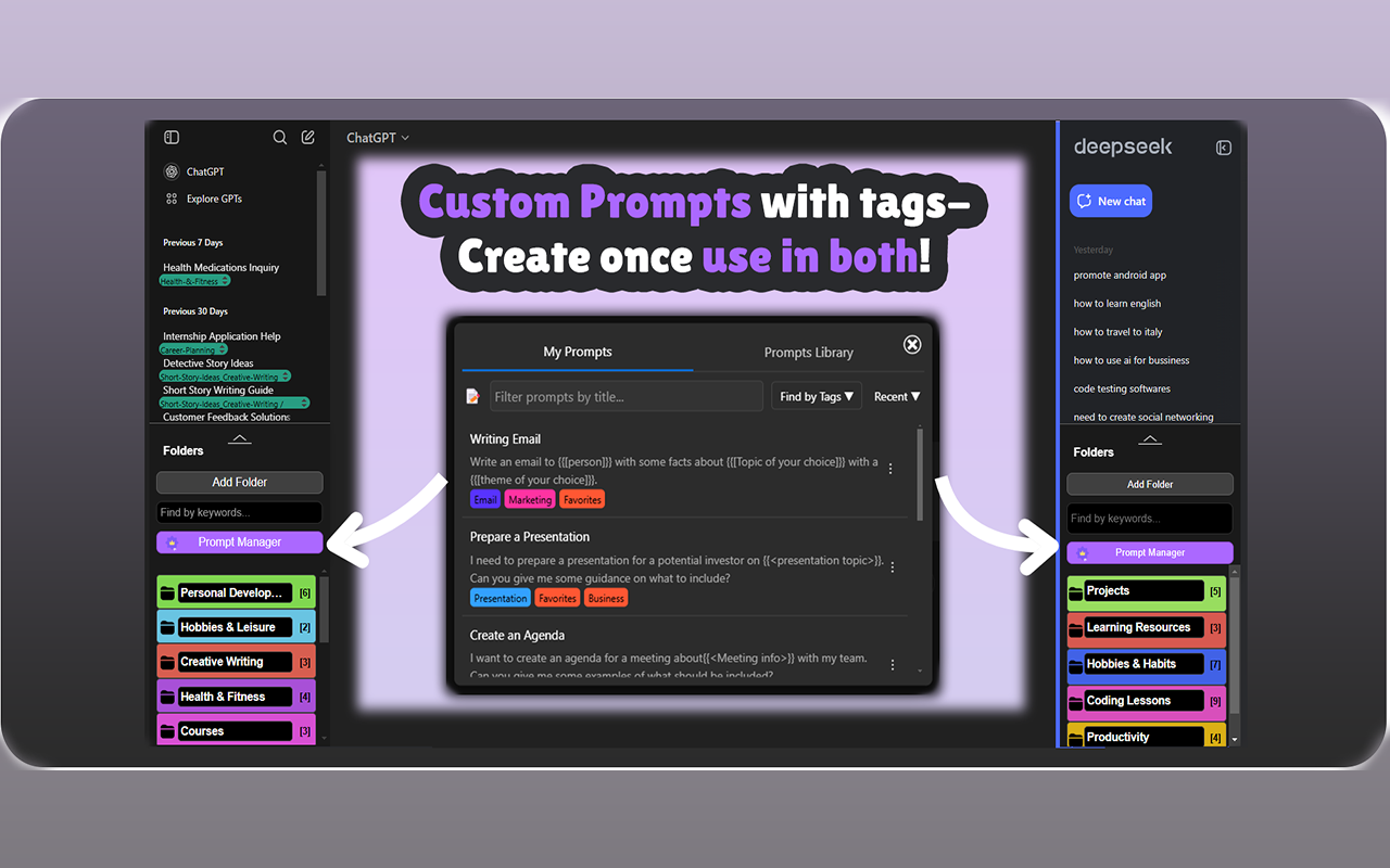 ChatGPT & DeepSeek Organizer: Simple Folders - 截图 4