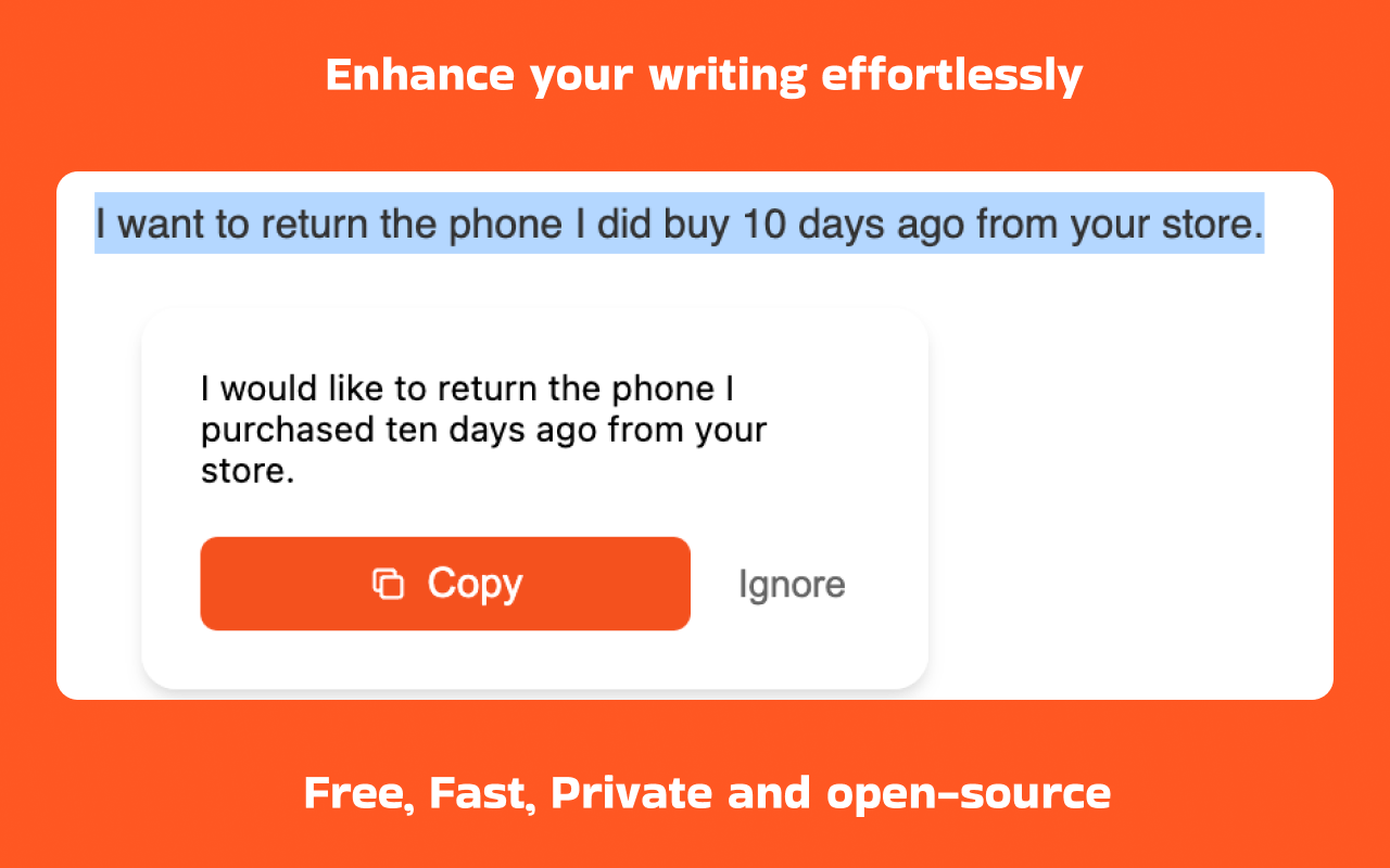 Rephraser AI: Refine your writing and grammar in a single click. - 截图 1