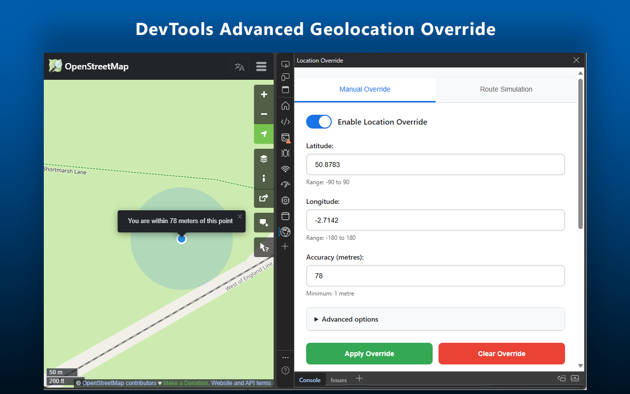 DevTools Advanced Location Override - 截图 5
