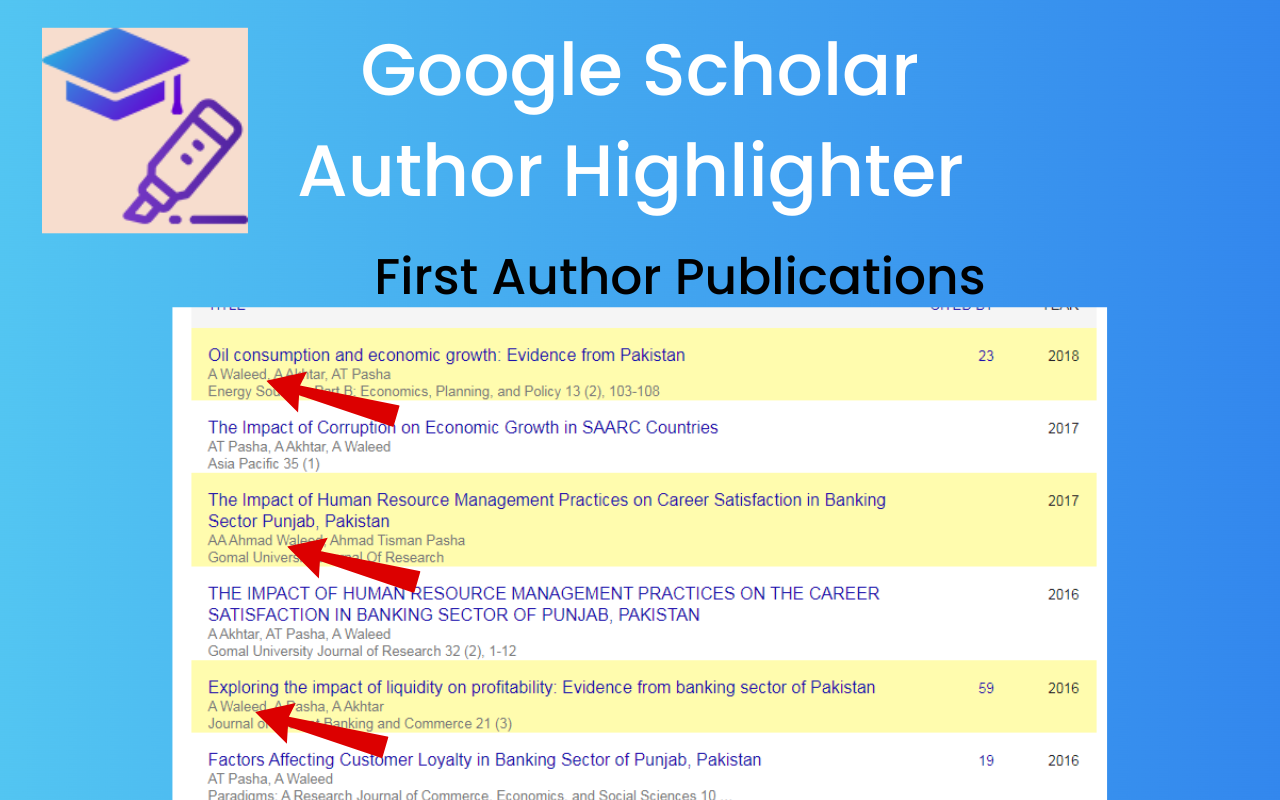 Google Scholar Author Highlighter - First Author Publications - 截图 1