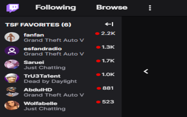 Twitch Sidebar Favorites - 截图 2