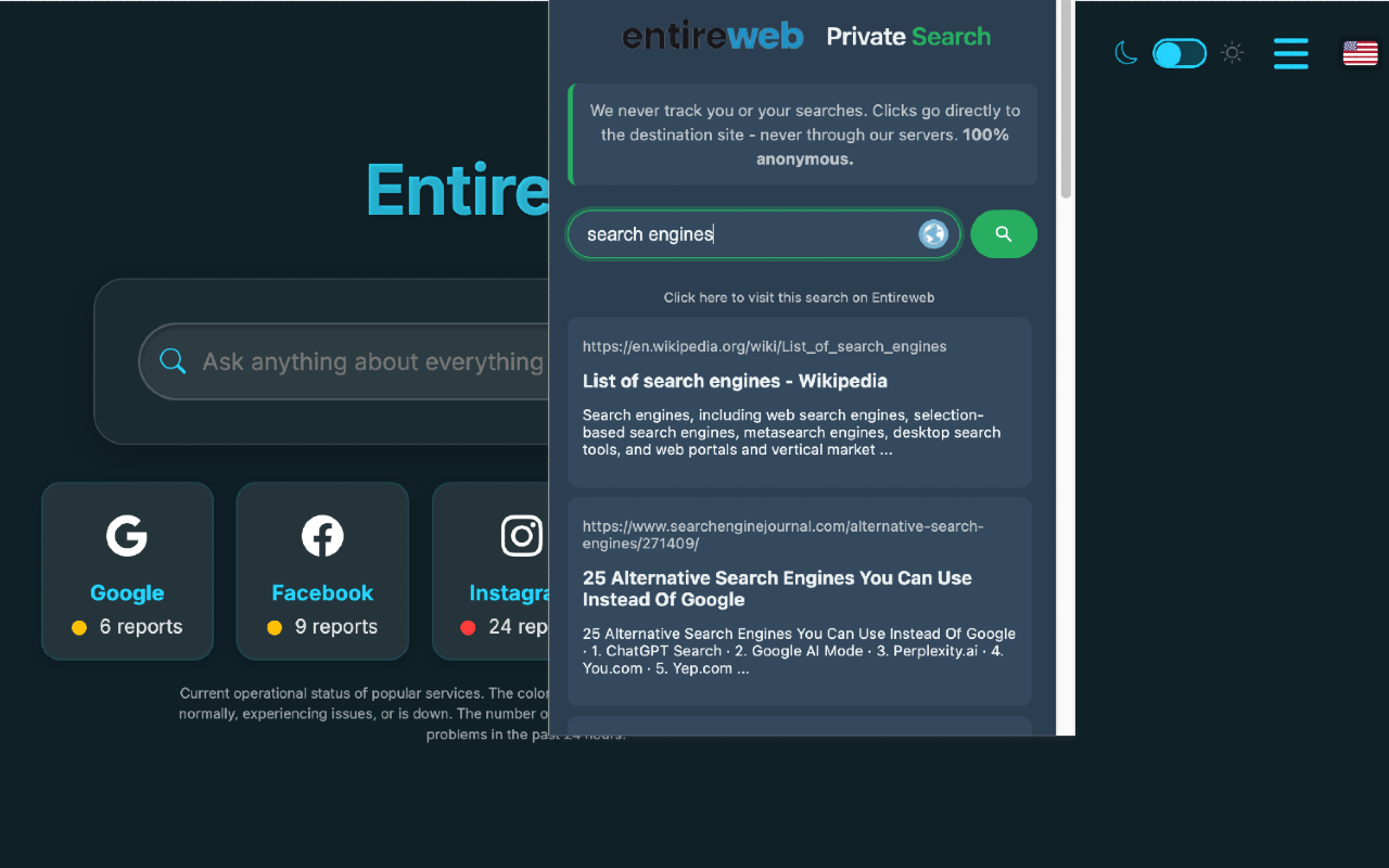 Entireweb Private Search - 截图 2