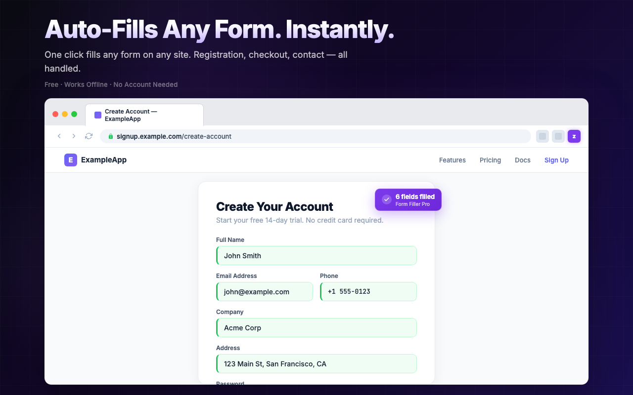 Form Filler Pro by Zovo | 一键自动填充 - 截图 3