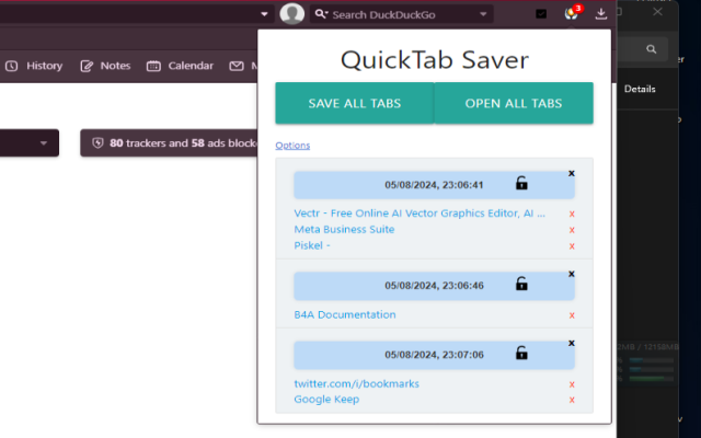 Quick Tab Saver - 截图 2