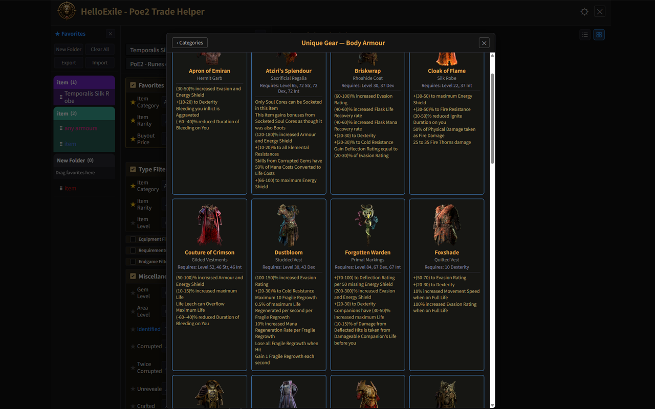 HelloExile - PoE1, PoE2 Trade Helper (헬로엑자일) - 截图 3