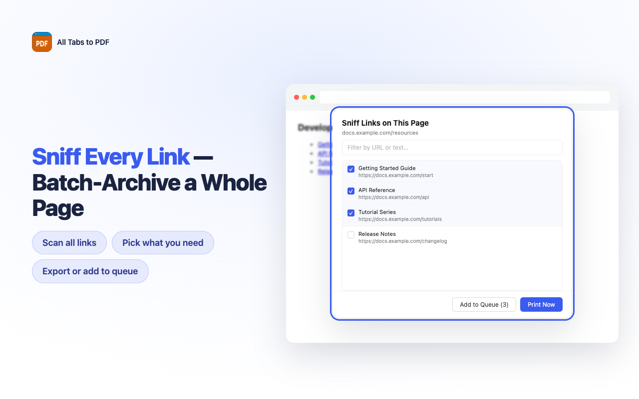 All Tabs to PDF Saver - 截图 1