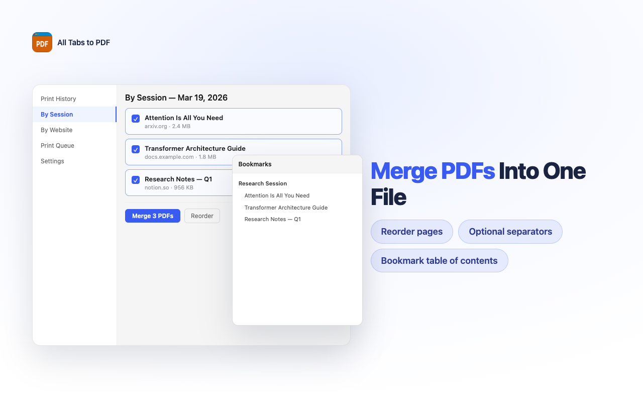 All Tabs to PDF Saver - 截图 3