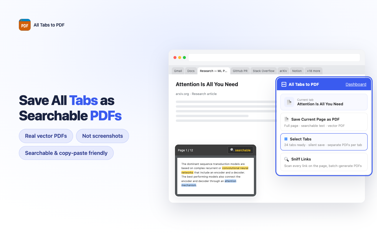 All Tabs to PDF Saver - 截图 4