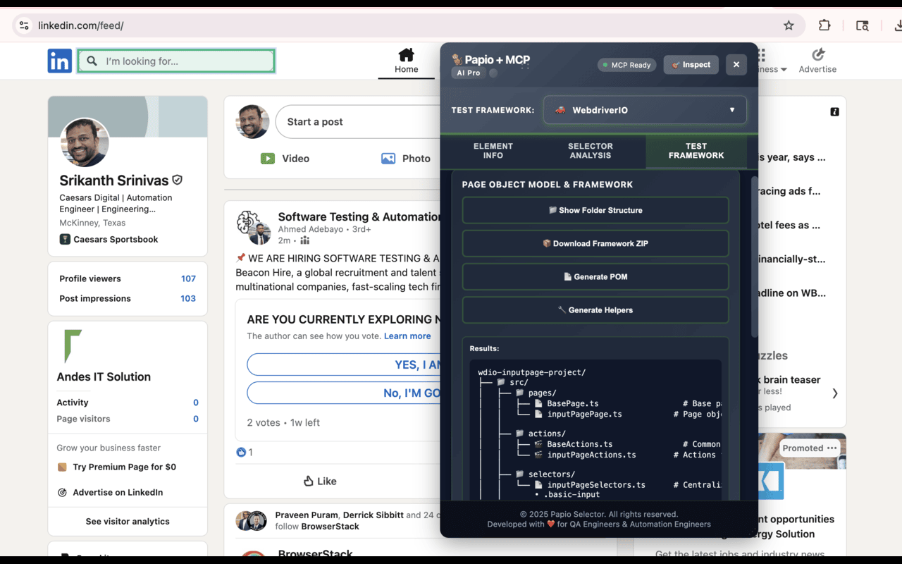 Test Framework Generator + Selector + MCP AI Powered - 截图 2