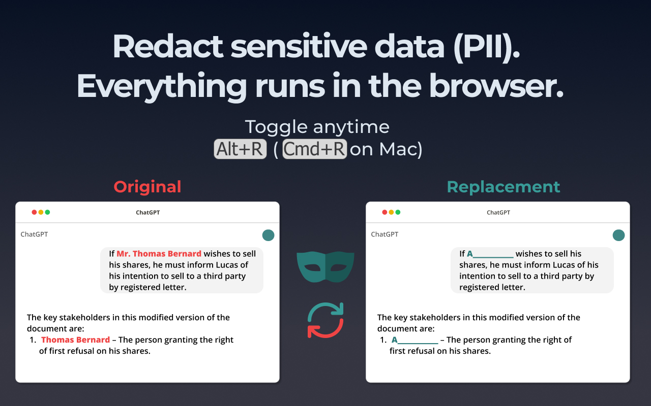Caviard – Redact personal information (PII) in ChatGPT and DeepSeek - 截图 1
