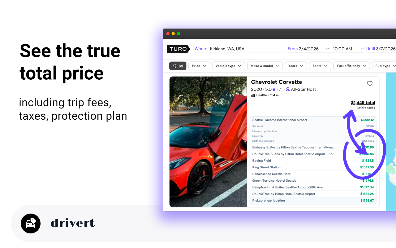 Drivert - Price Checker for Turo - 截图 2