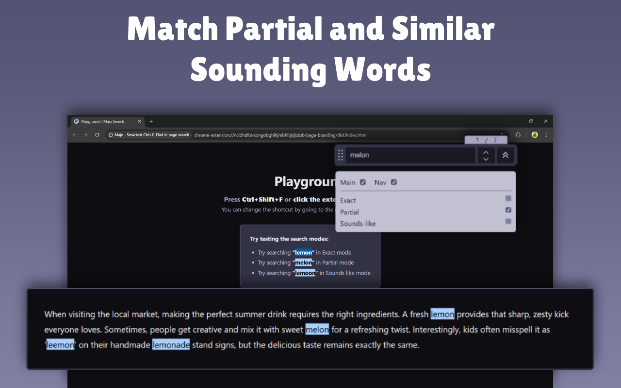 Majo - Smartest Ctrl+F, Find-in-page Search - 截图 3
