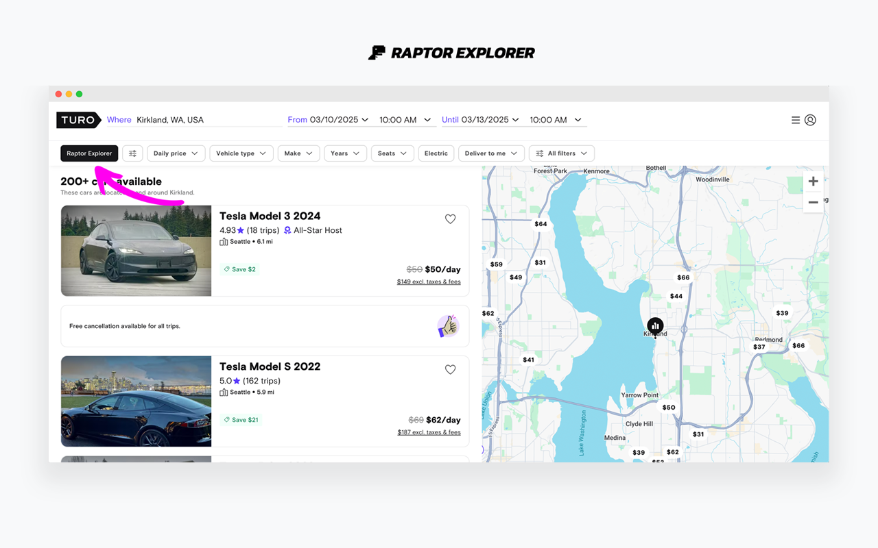 Raptor Explorer - Car Rental Analytics for Turo - 截图 3
