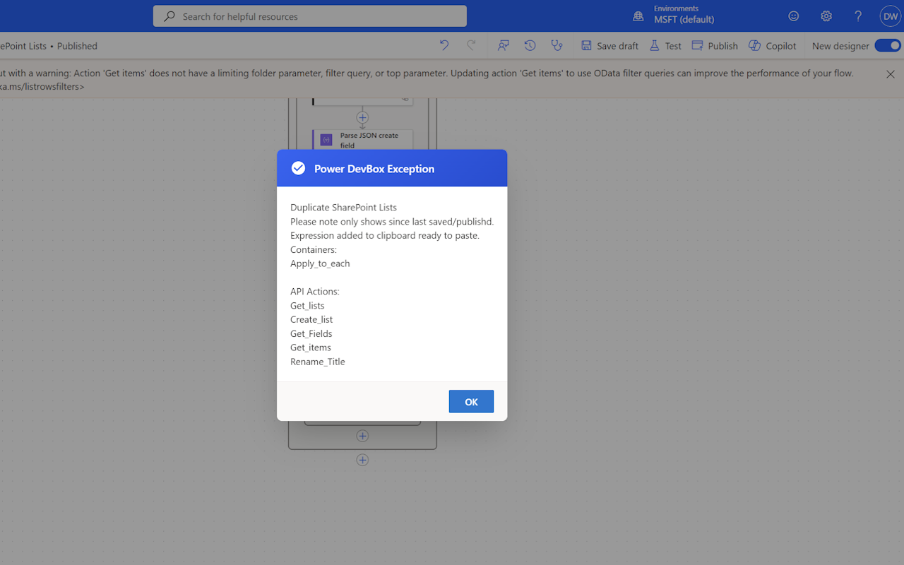 Power DevBox Exceptions - 截图 1