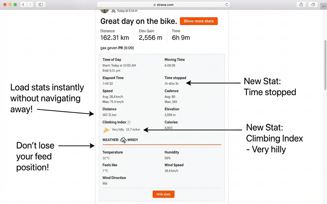 Strava Feed Filter - 截图 1