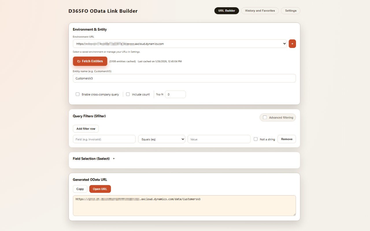 D365FO OData Link Builder - 截图 1