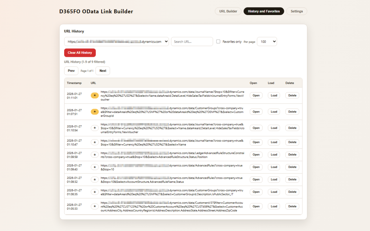 D365FO OData Link Builder - 截图 2