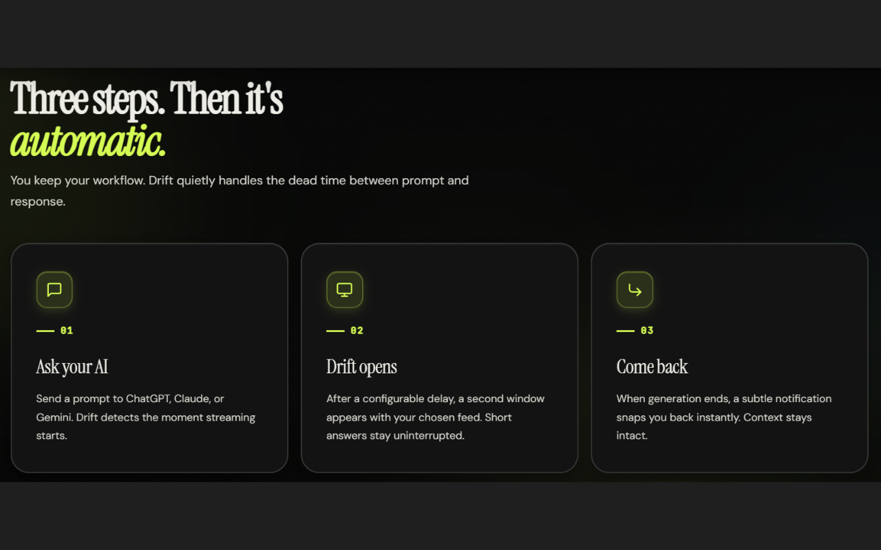 Drift - Scroll While AI Thinks - 截图 5