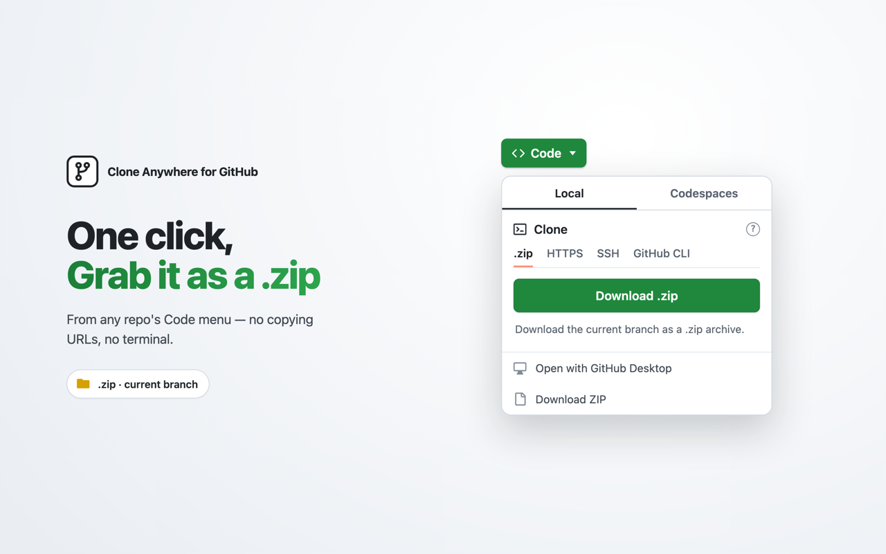 Clone Anywhere for GitHub - 截图 1