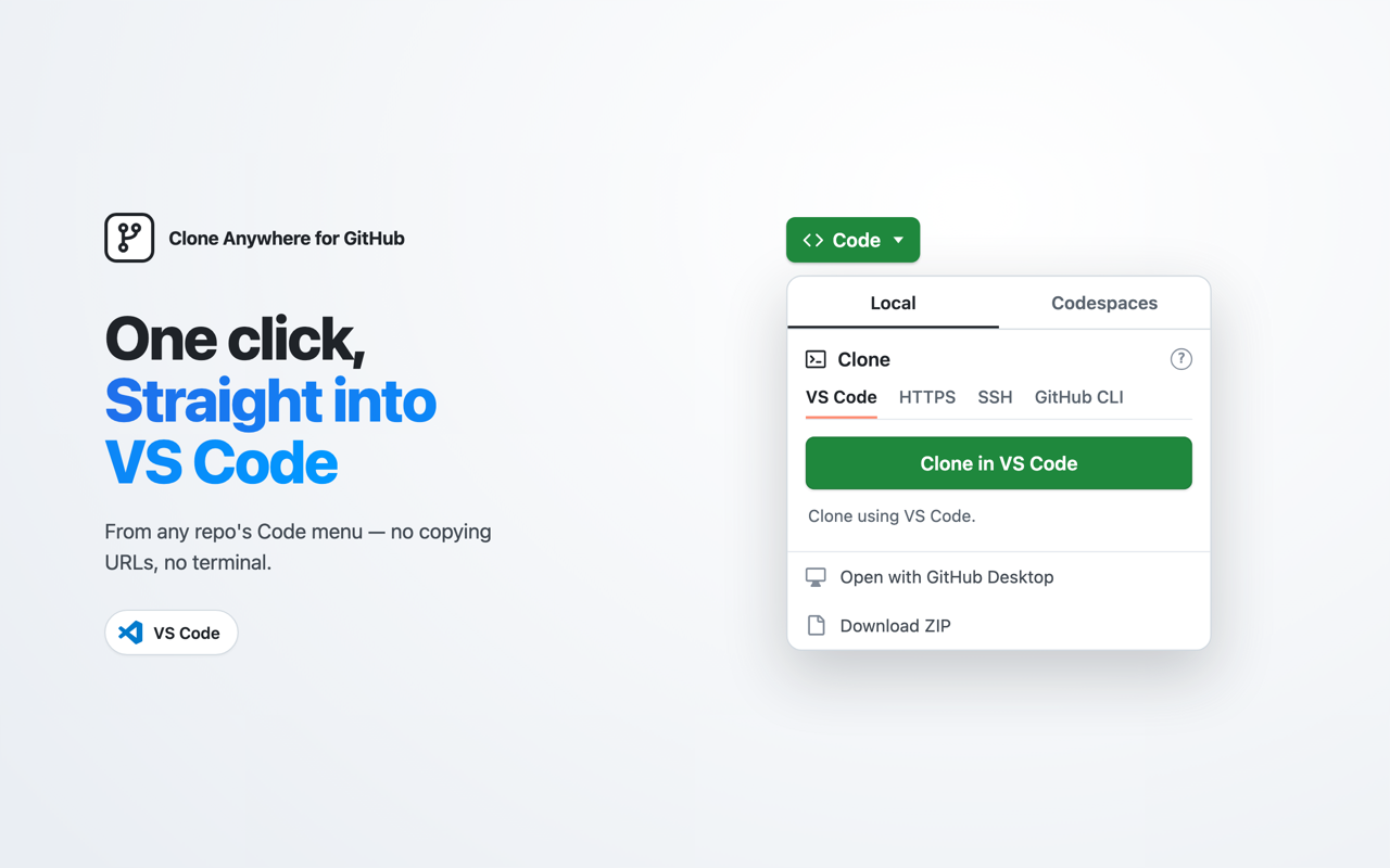 Clone Anywhere for GitHub - 截图 2