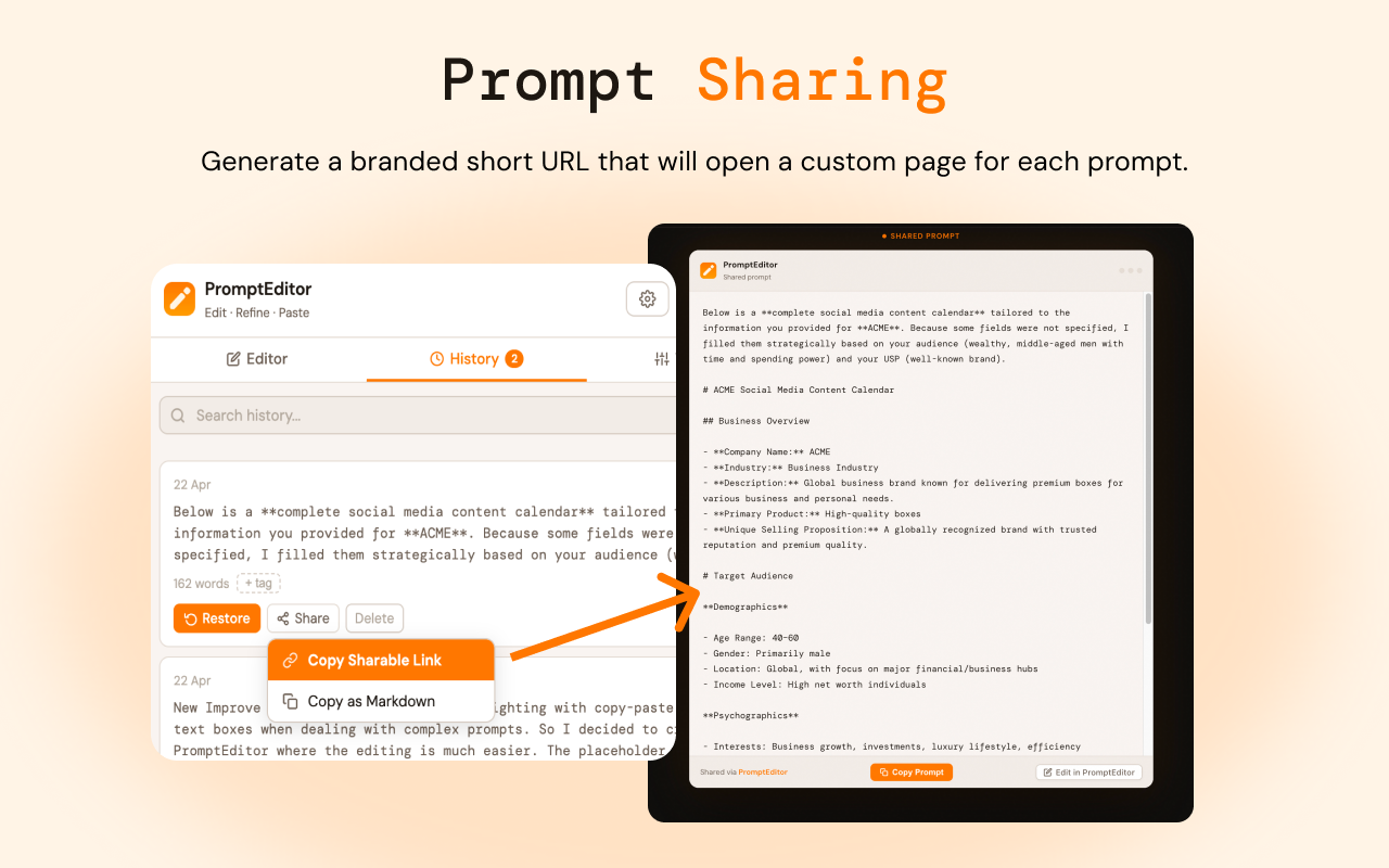 PromptEditor: Markdown Sidebar for AI Prompts - 截图 4