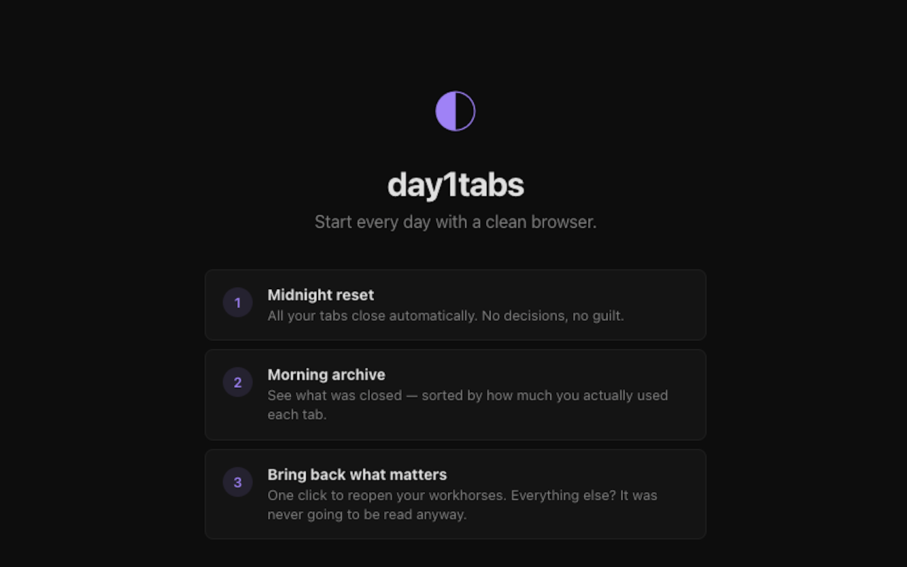 day1tabs - 每日自动关闭标签页并追踪使用情况 - 截图 2